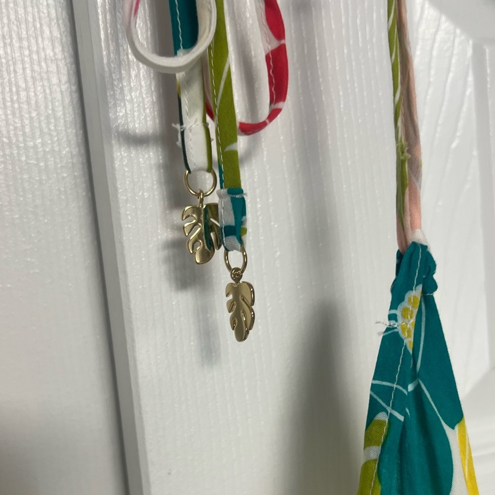 Kate Spade New York Tropical Floral Halter Maxi Dress cover up size Large - Picture 8 of 13